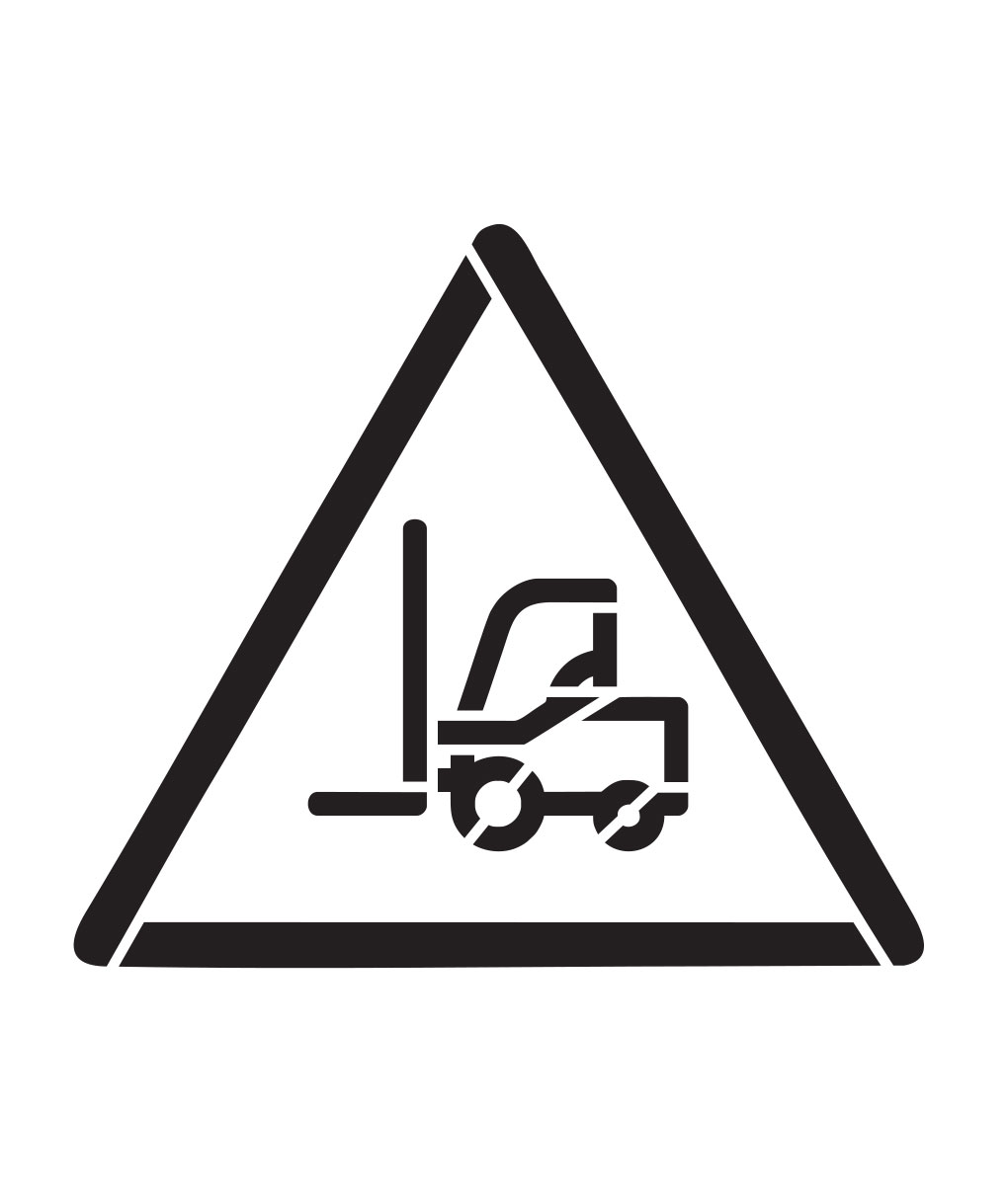 Ostrzeżenie przed urządzeniami do transportu poziomego GW014- wózek widłowy- 64x56cm