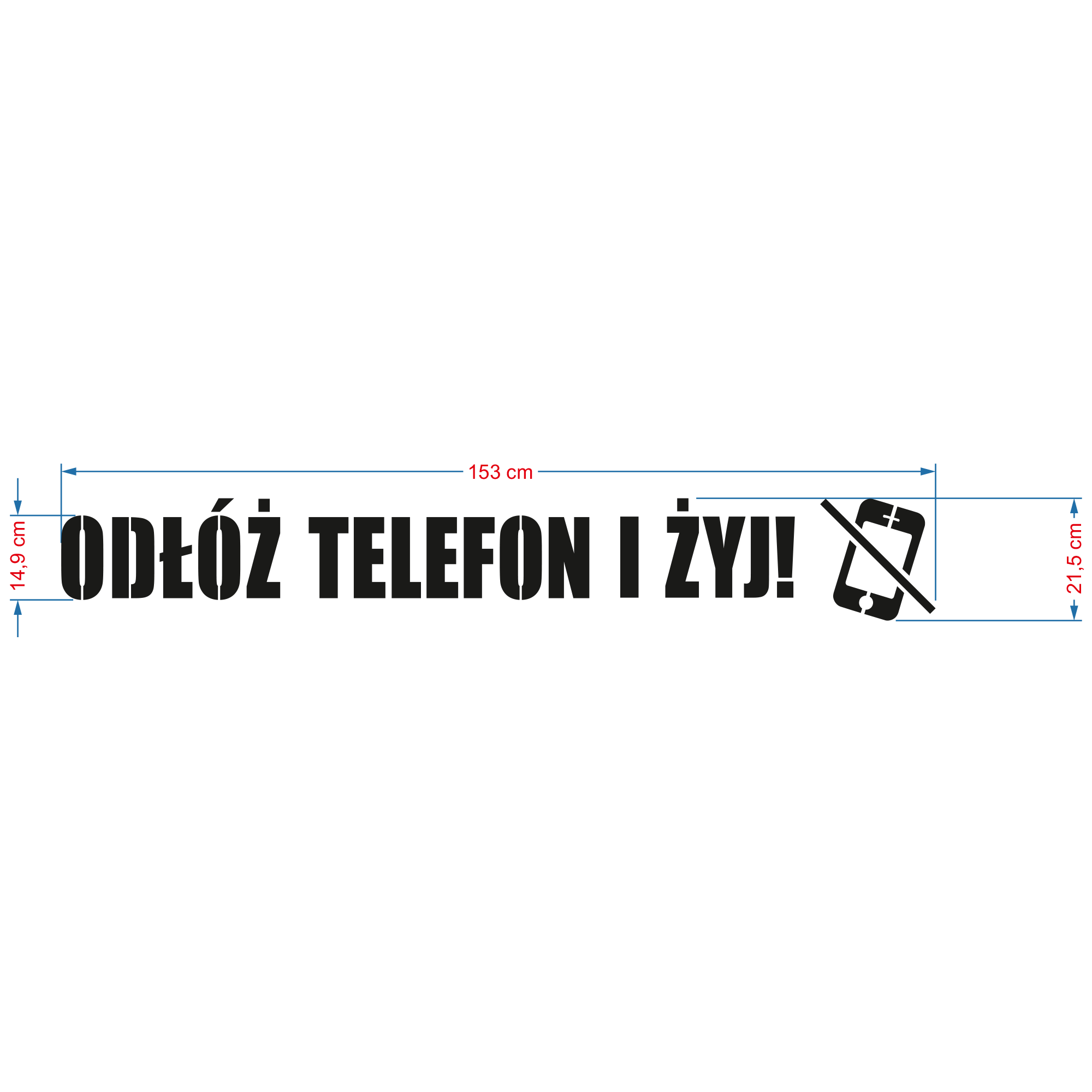 Odłóż telefon i żyj - szablon ostrzegawczy