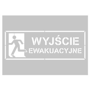 Szablon malarski – AC100 – Kierunek do wyjścia ewakuacyjnego – w lewo – znak ewakuacyjny